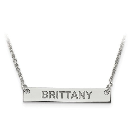 14k 10k gold sterling silver small block name bar nameplate necklace personalized