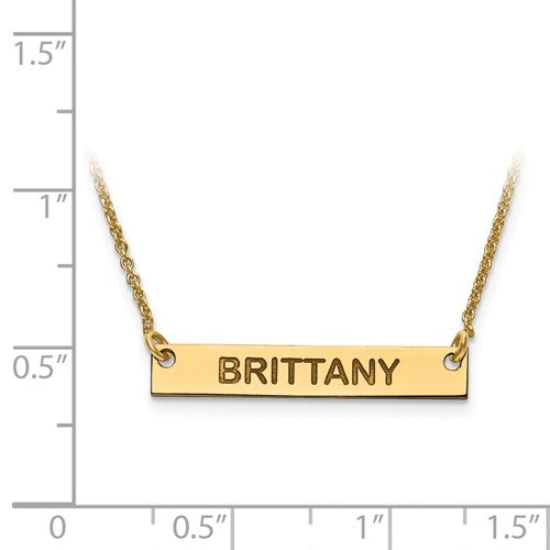 14k 10k gold sterling silver small block name bar nameplate necklace personalized