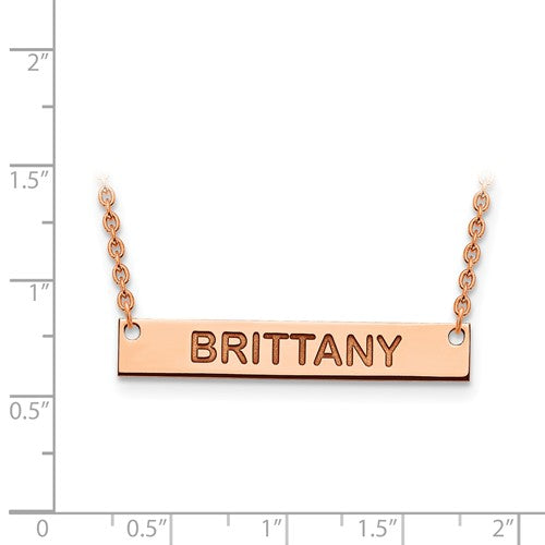 14k 10k gold sterling silver medium block name bar nameplate necklace personalized