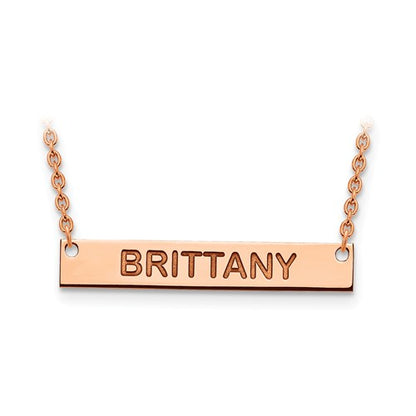 14k 10k gold sterling silver medium block name bar nameplate necklace personalized