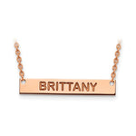 Load image into Gallery viewer, 14k 10k Gold Sterling Silver Medium Block Name Bar Nameplate Necklace Personalized - BringJoyCollection
