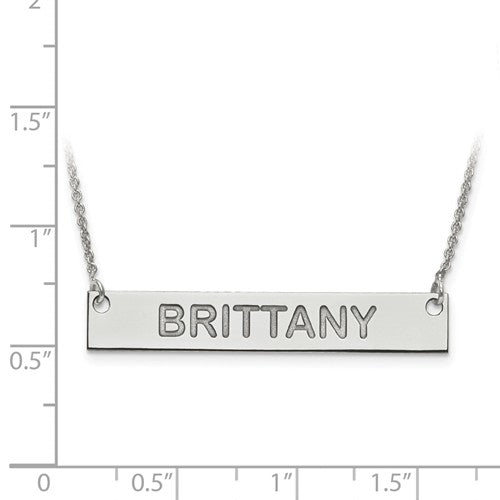 14k 10k gold sterling silver medium block name bar nameplate necklace personalized