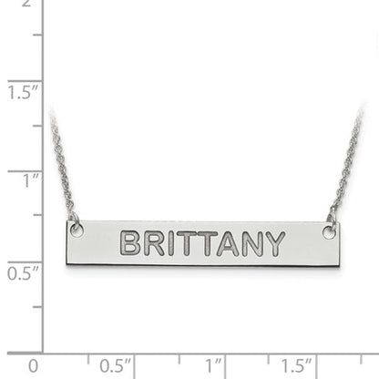 14k 10k gold sterling silver medium block name bar nameplate necklace personalized