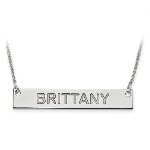14k 10k gold sterling silver medium block name bar nameplate necklace personalized