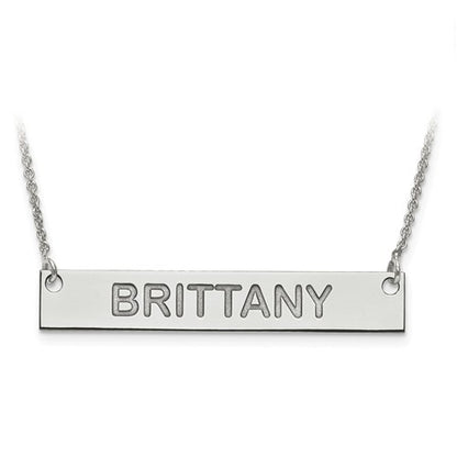 14k 10k gold sterling silver medium block name bar nameplate necklace personalized