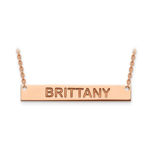 14k 10k gold sterling silver large block name bar nameplate necklace personalized