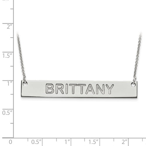 14k 10k gold sterling silver large block name bar nameplate necklace personalized