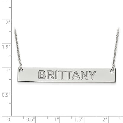 14k 10k gold sterling silver large block name bar nameplate necklace personalized