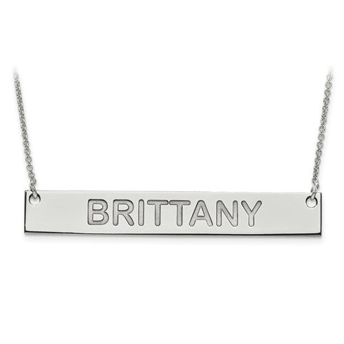 14k 10k gold sterling silver large block name bar nameplate necklace personalized