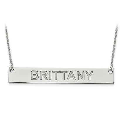 14k 10k gold sterling silver large block name bar nameplate necklace personalized