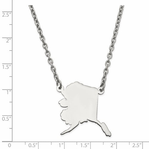 14k gold or sterling silver alaska ak state necklace personalized monogram