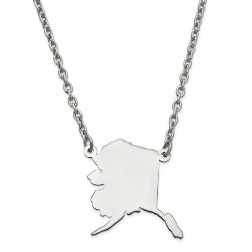 14k gold or sterling silver alaska ak state necklace personalized monogram
