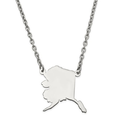 14k gold or sterling silver alaska ak state necklace personalized monogram