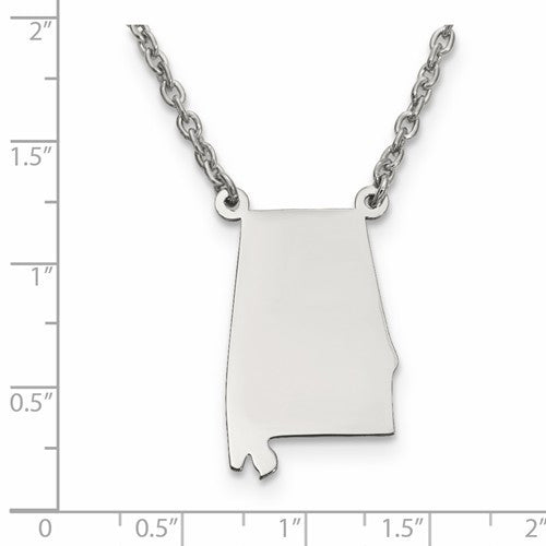 14k gold or sterling silver alabama  al state necklace personalized monogram