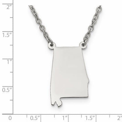 14k gold or sterling silver alabama  al state necklace personalized monogram