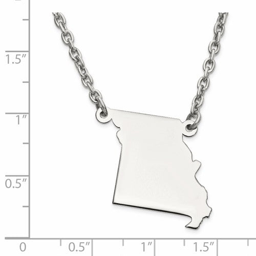 14k gold or sterling silver missouri mo state name necklace personalized monogram