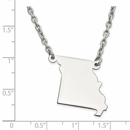 14k gold or sterling silver missouri mo state name necklace personalized monogram