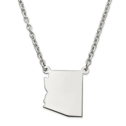 14k gold or sterling silver arizona az state necklace personalized monogram