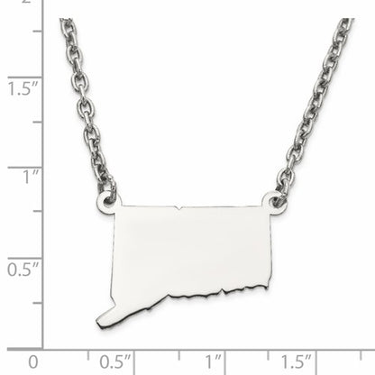 14k gold or sterling silver connecticut ct state necklace personalized monogram
