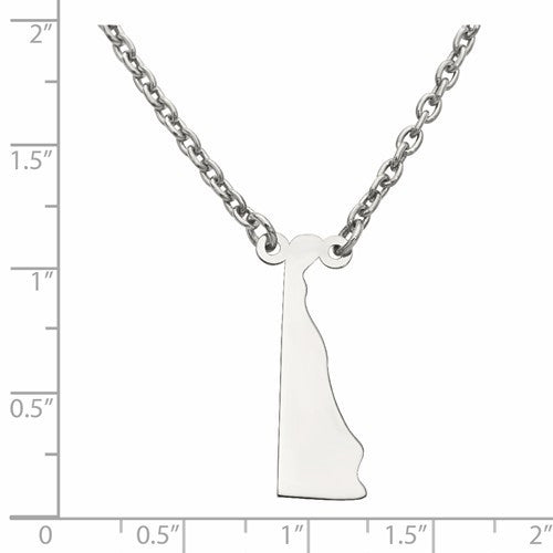 14k gold or sterling silver delaware de state necklace personalized monogram