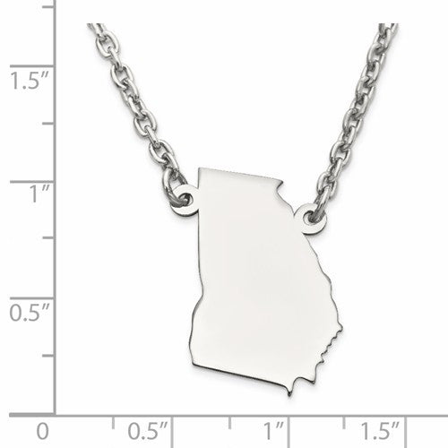 14k gold or sterling silver georgia ga state necklace personalized monogram