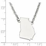 Load image into Gallery viewer, 14K Gold or Sterling Silver Georgia GA State Necklace Personalized Monogram - BringJoyCollection
