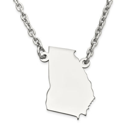 14k gold or sterling silver georgia ga state necklace personalized monogram