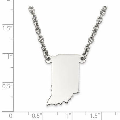 14k gold or sterling silver indiana in state name necklace personalized monogram