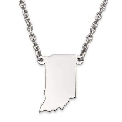 14k gold or sterling silver indiana in state name necklace personalized monogram
