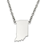 Загрузить изображение в средство просмотра галереи, 14K Gold or Sterling Silver Indiana IN State Name Necklace Personalized Monogram - BringJoyCollection
