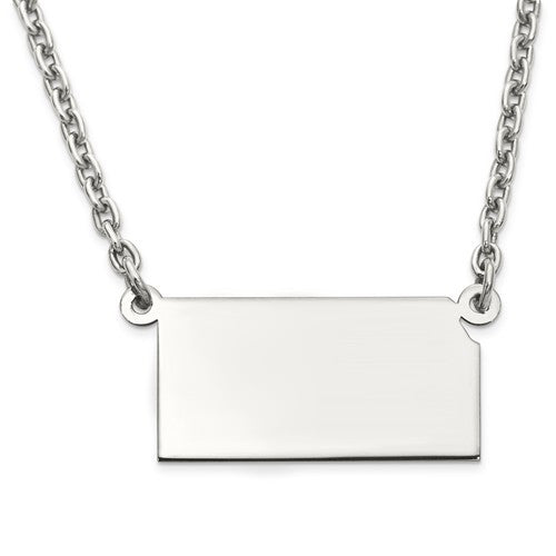 14k gold or sterling silver kansas ks state name necklace personalized monogram