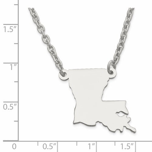 14k gold or sterling silver louisiana la state name necklace personalized monogram