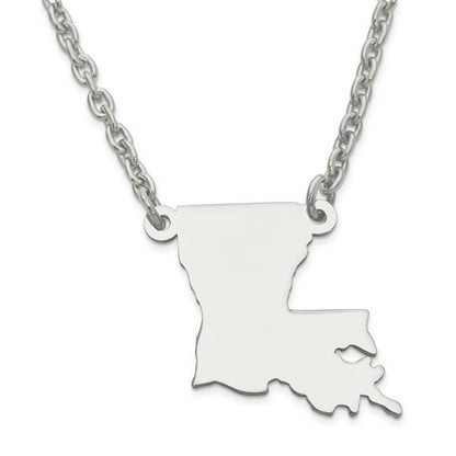 14k gold or sterling silver louisiana la state name necklace personalized monogram