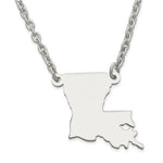 Load image into Gallery viewer, 14K Gold or Sterling Silver Louisiana LA State Name Necklace Personalized Monogram - BringJoyCollection
