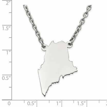 14k gold or sterling silver maine me state name necklace personalized monogram