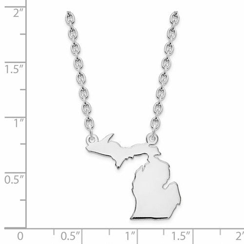 14k gold or sterling silver michigan mi state name necklace personalized monogram