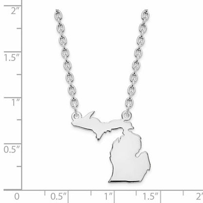 14k gold or sterling silver michigan mi state name necklace personalized monogram