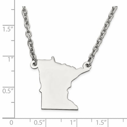 14k gold or sterling silver minnesota mn state name necklace personalized monogram