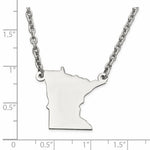 Load image into Gallery viewer, 14K Gold or Sterling Silver Minnesota MN State Name Necklace Personalized Monogram - BringJoyCollection
