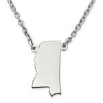 Lataa kuva Galleria-katseluun, 14K Gold or Sterling Silver Mississippi MS State Name Necklace Personalized Monogram - BringJoyCollection
