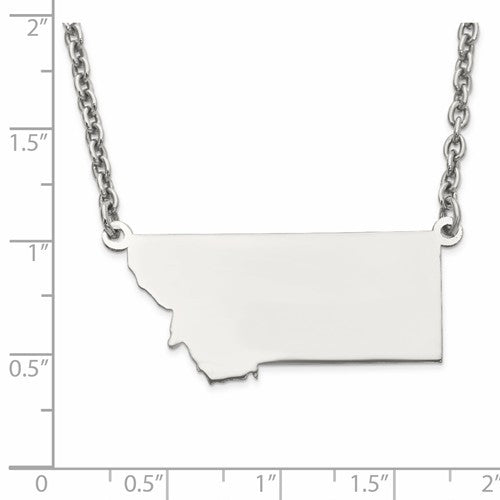 14k gold or sterling silver montana mt state name necklace personalized monogram