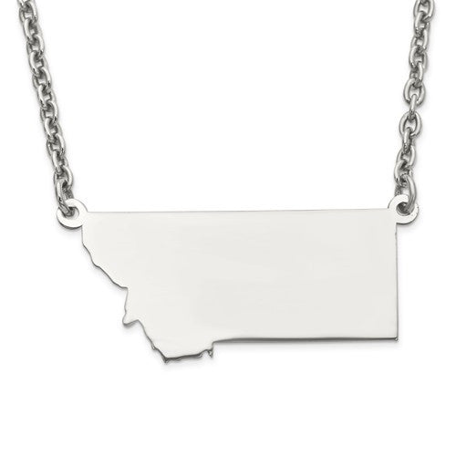 14k gold or sterling silver montana mt state name necklace personalized monogram
