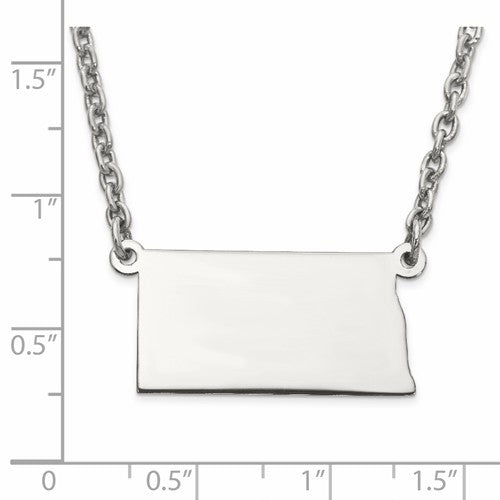14k gold or sterling silver north dakota nd state name necklace personalized monogram