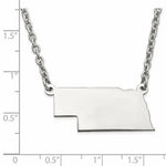 Load image into Gallery viewer, 14K Gold or Sterling Silver Nebraska NE State Name Necklace Personalized Monogram - BringJoyCollection
