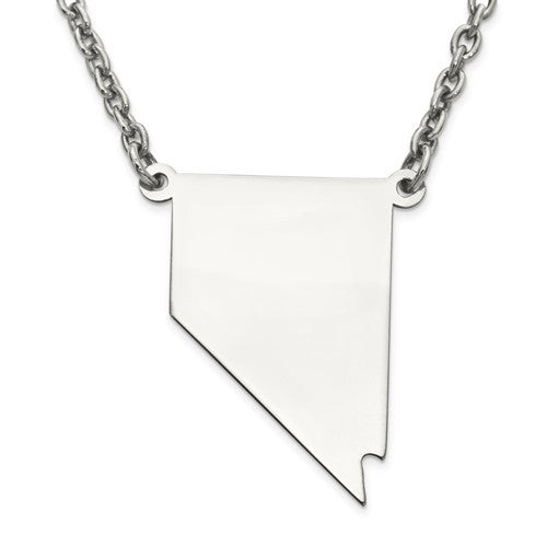 14k gold or sterling silver nevada nv state name necklace personalized monogram