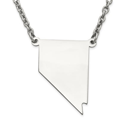 14k gold or sterling silver nevada nv state name necklace personalized monogram