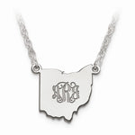 Load image into Gallery viewer, 14K Gold or Sterling Silver Connecticut CT State Necklace Personalized Monogram - BringJoyCollection
