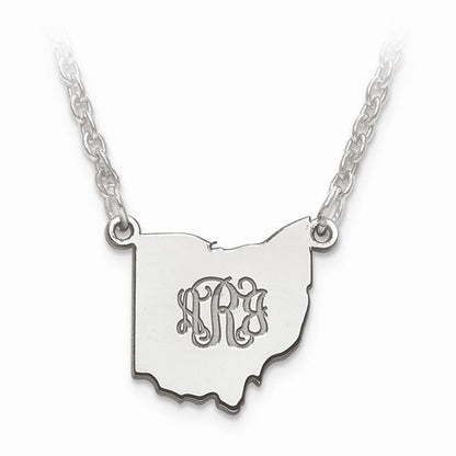 14k gold or sterling silver missouri mo state name necklace personalized monogram