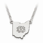 Carregar imagem no visualizador da galeria, 14K Gold or Sterling Silver Indiana IN State Name Necklace Personalized Monogram - BringJoyCollection
