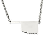 Load image into Gallery viewer, 14K Gold or Sterling Silver Oklahoma OK State Name Necklace Personalized Monogram - BringJoyCollection
